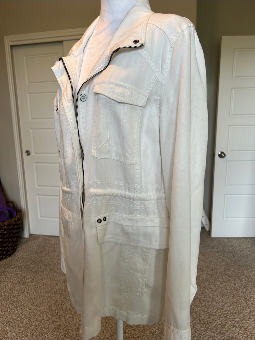 Anthropologie Marrakech Geneva Anorak Utility Jacket White Size Large - Picture 5 of 12